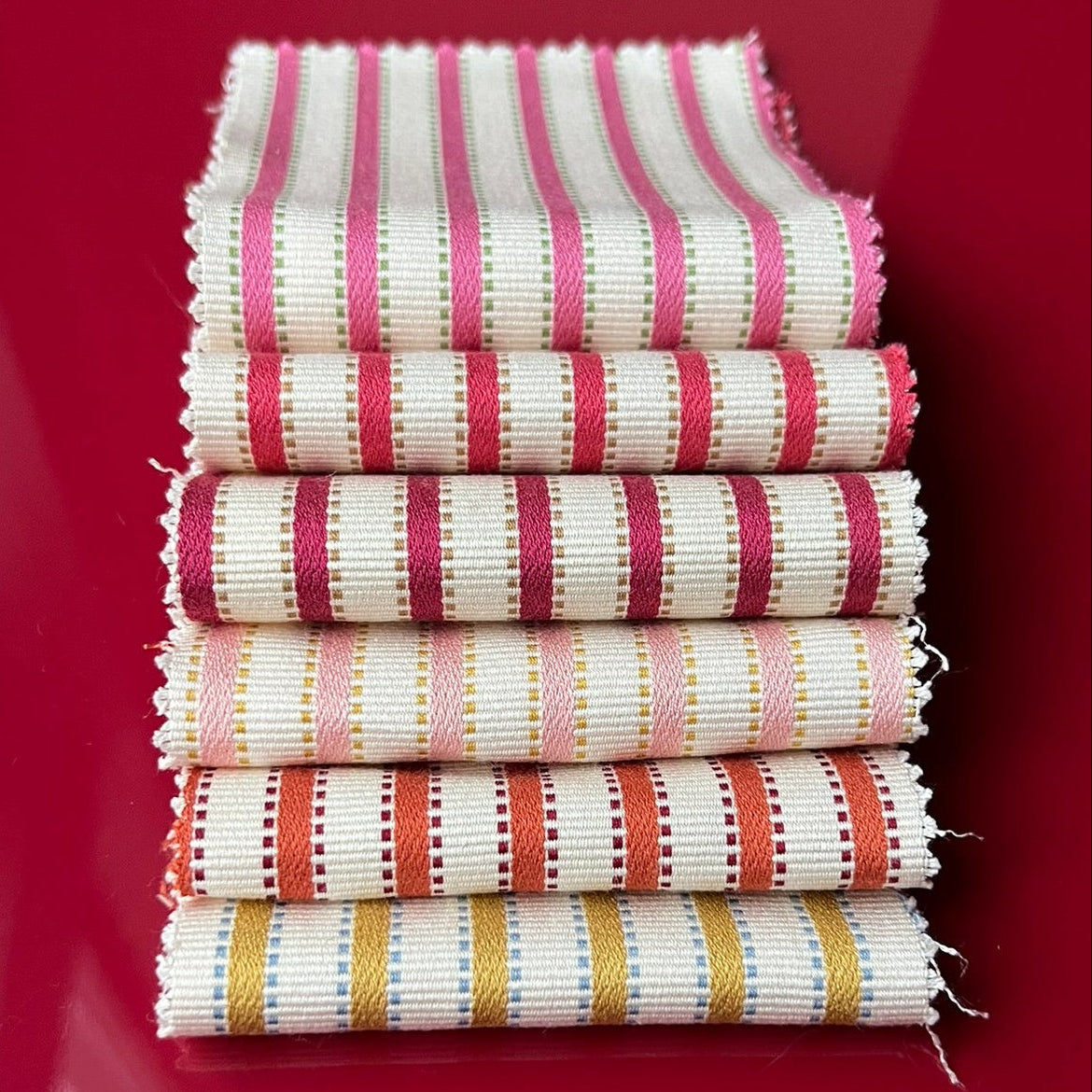 Agathe Stripes in pink, red, orange and yellow