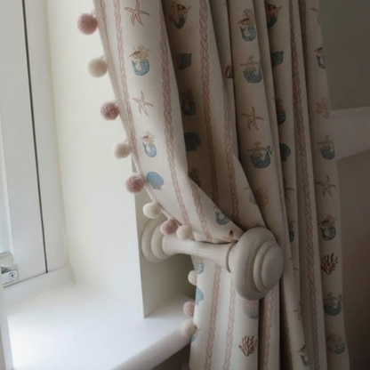 Annika Reed linen Swim Away With The Mermaids in Pink Girls Bedroom