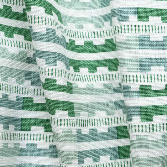 Cathy Nordstrøms Marianne Fabric in Green. 100 % Linen fabric for headboards, pillows, seating cushions. 