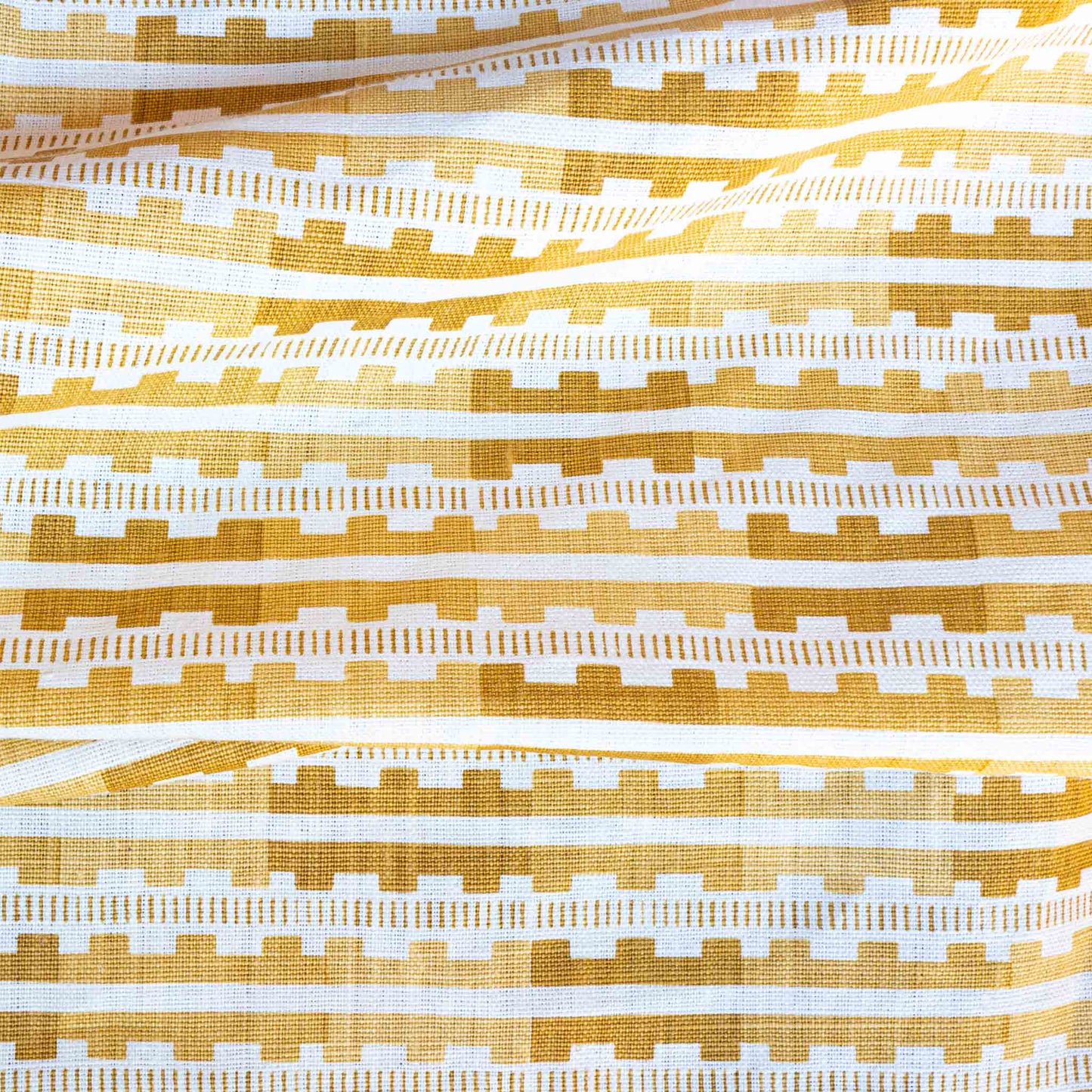 Cathy Nordstrøms Marianne Fabric in Saffron (yellow). 100 % Linen fabric for headboards, pillows, seating cushions. 