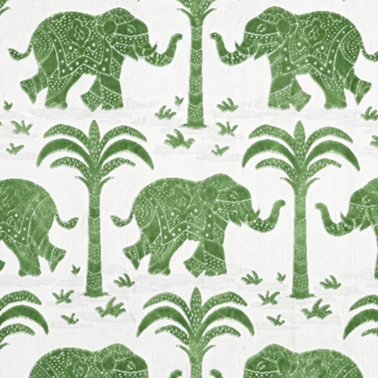 Elephant Velvet Thibaut Green Fabric