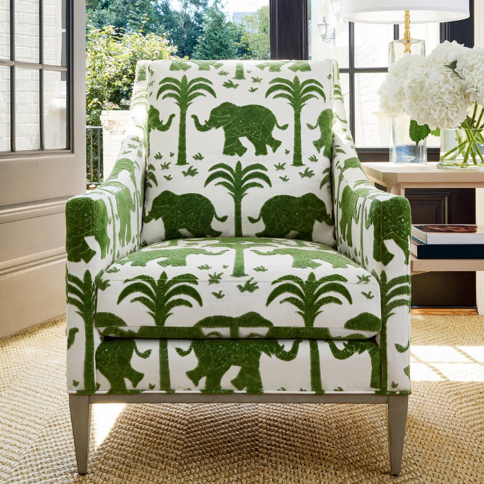 Velvet Chair in Elephant Velvet from Thibaut
