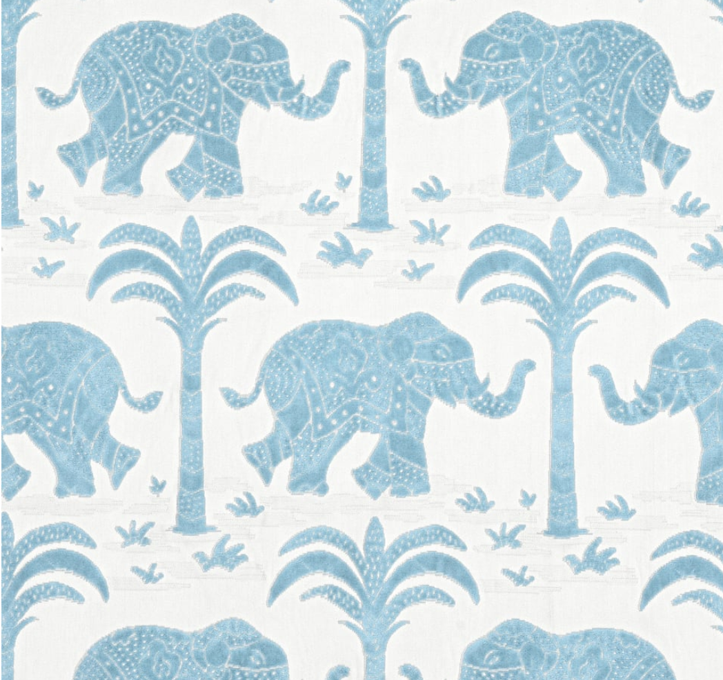 Elephant Velvet Thibaut Light Blue