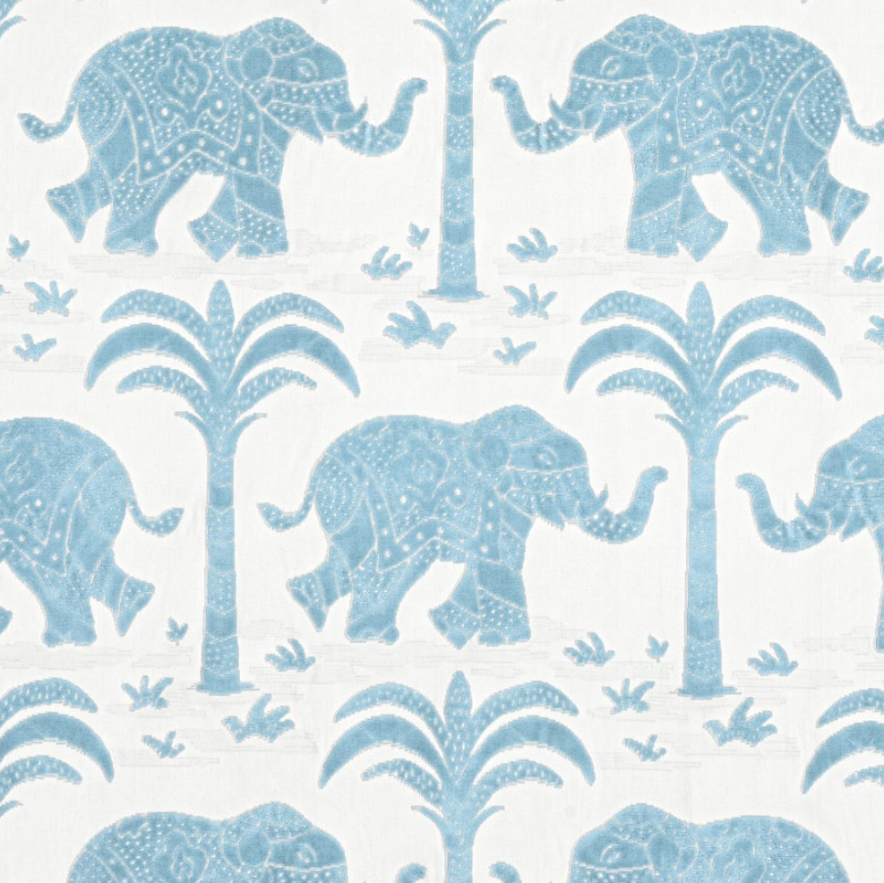 Elephant Velvet Thibaut Light Blue