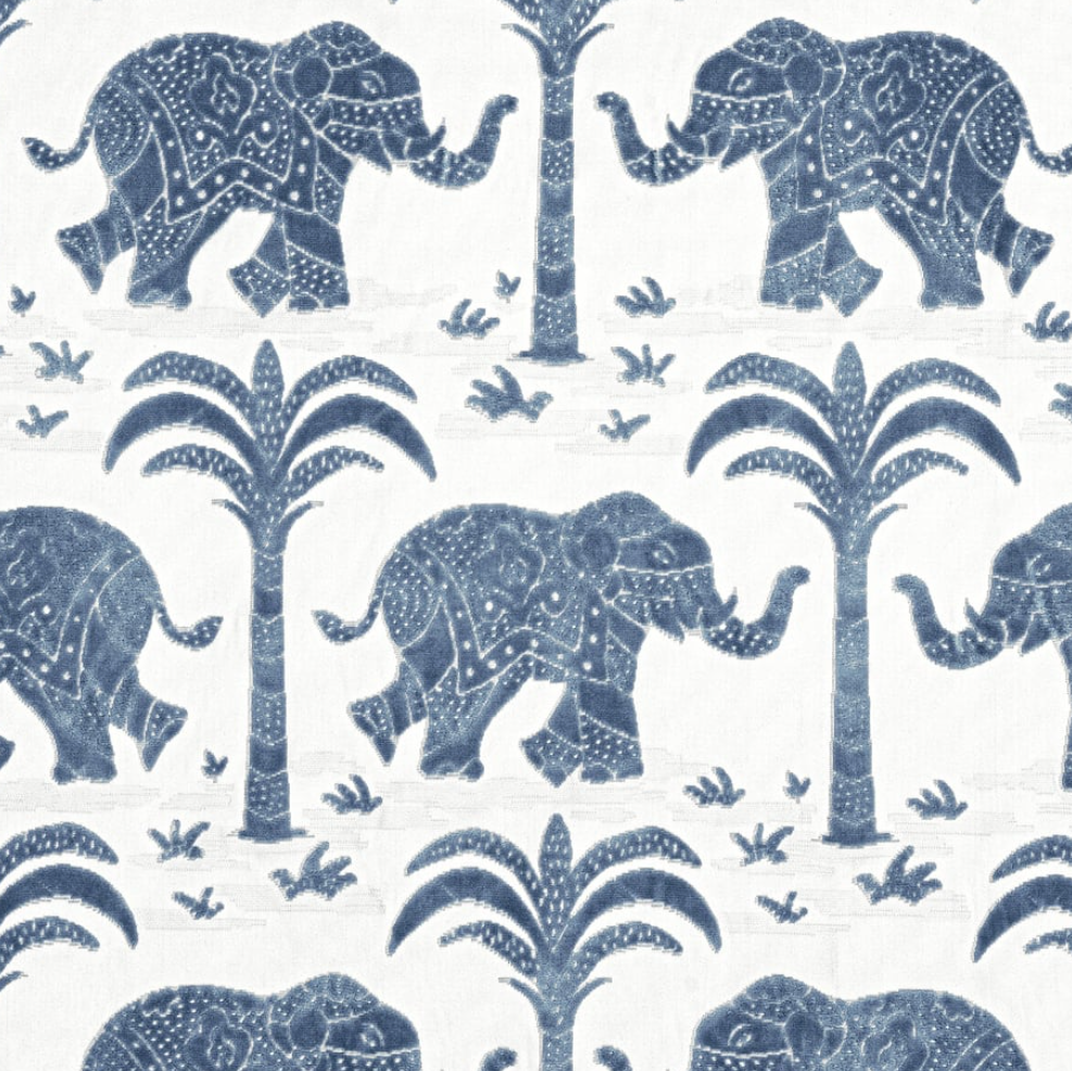 Elephant Velvet Thibaut Navy Velvet Headboard