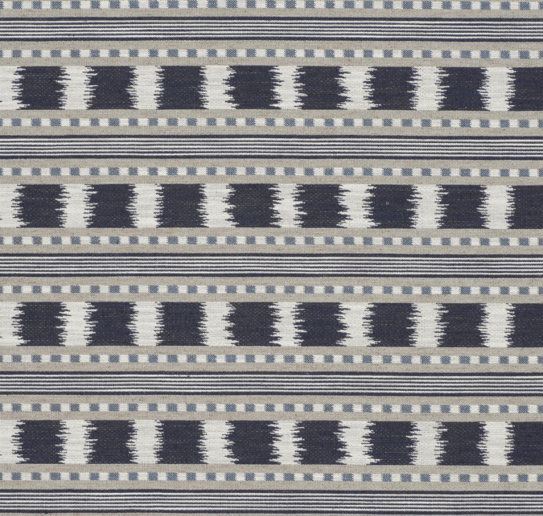 Ikat Striper Paxton James Hare Sengegavl Headboard Blue
