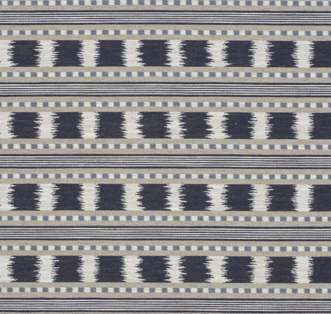 Ikat Striper Paxton James Hare Sengegavl Headboard Blue