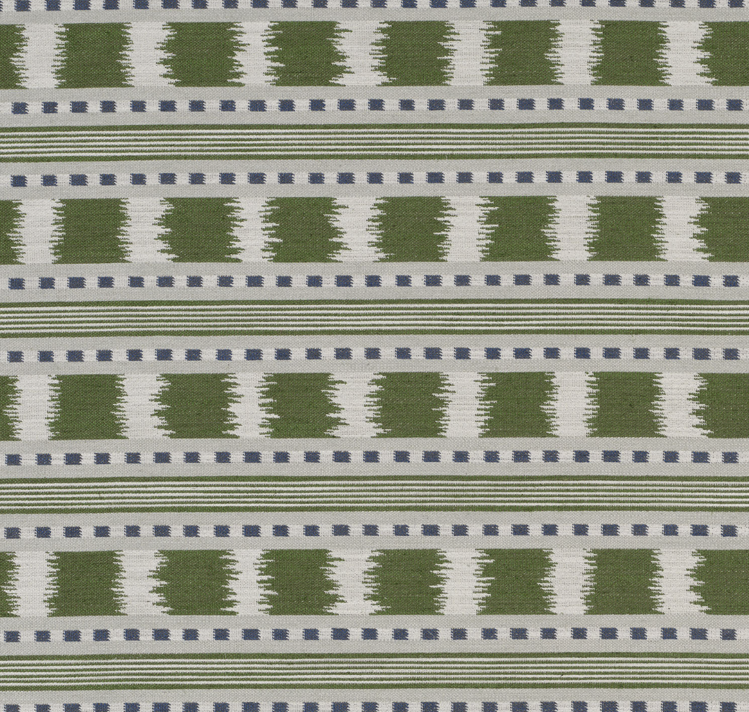 Ikat Striper Paxton James Hare Sengegavl Headboard Green Blue