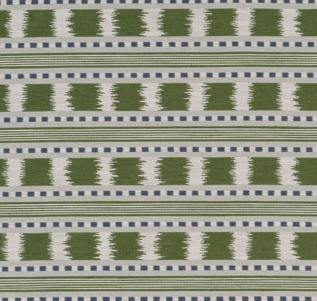 Ikat Striper Paxton James Hare Sengegavl Headboard Green Blue
