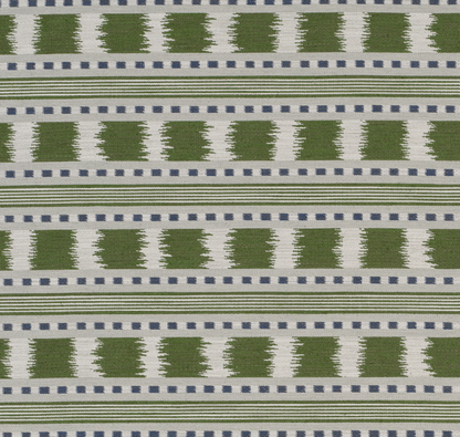 Ikat Striper Paxton James Hare Sengegavl Headboard Green Blue