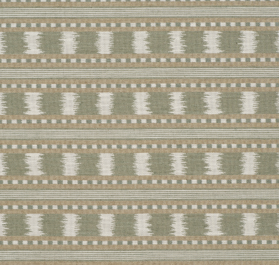 Ikat Striper Paxton James Hare Sengegavl Headboard Green Natural