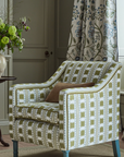 Ikat Striper Paxton James Hare Sengegavl Headboard Grey Gold