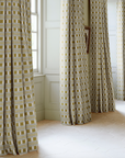 Ikat Striper Paxton James Hare Sengegavl Headboard Grey Gold