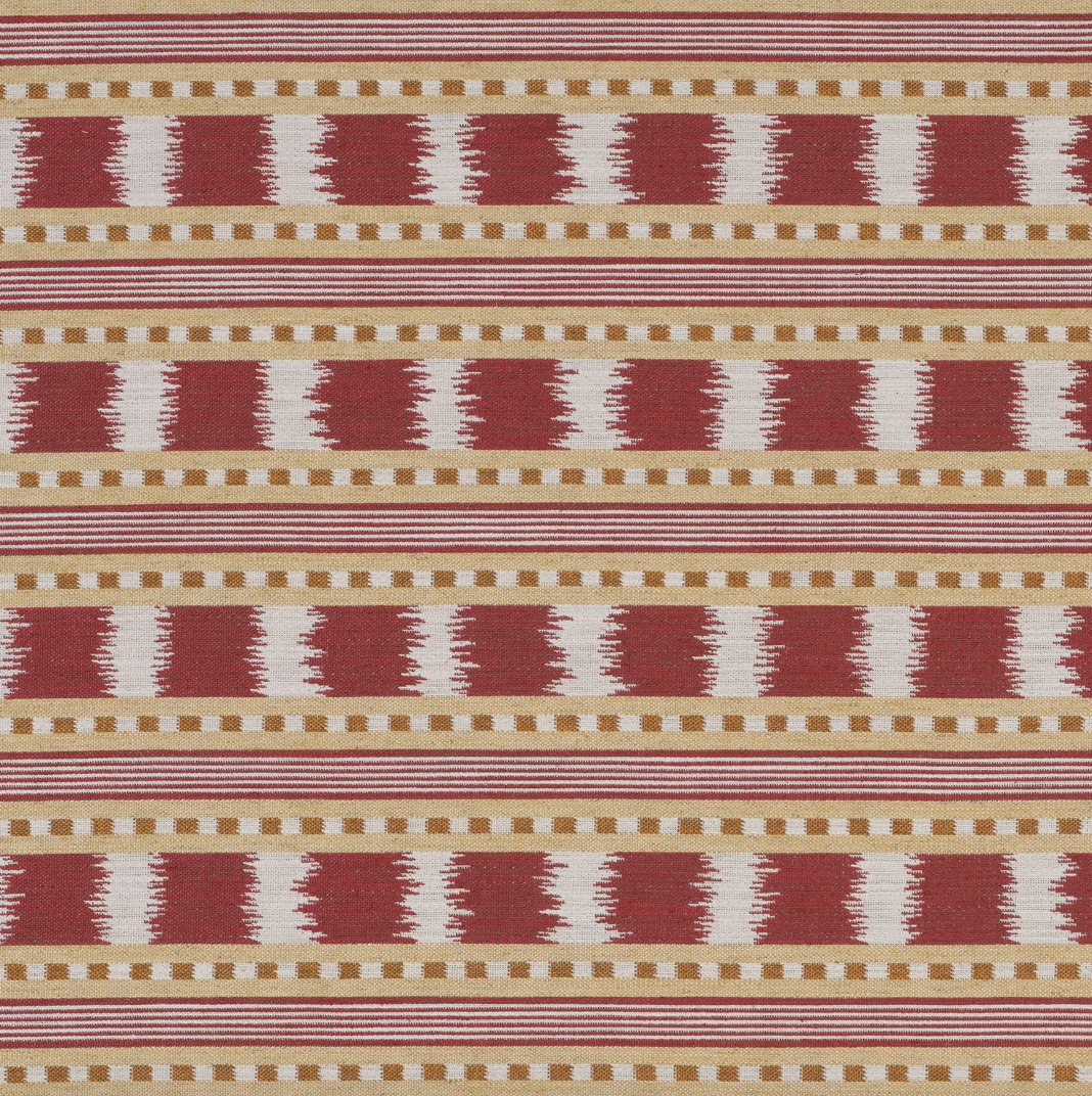 Ikat Striper Paxton James Hare Sengegavl Headboard Red Gold