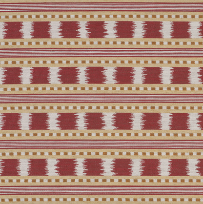 Ikat Striper Paxton James Hare Sengegavl Headboard Red Gold
