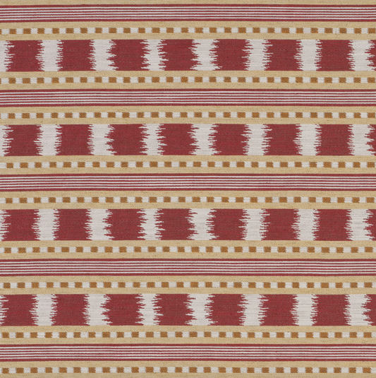 Ikat Striper Paxton James Hare Sengegavl Headboard Red Gold