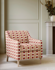 Ikat Striper Paxton James Hare Sengegavl Headboard Red Gold Chair