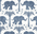 Thibaut Elephant Velvet Closeup Blue